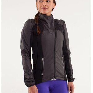 Lululemon Presta Packable Shirket Black Cycling Jacket Athletic Sporty Size 8